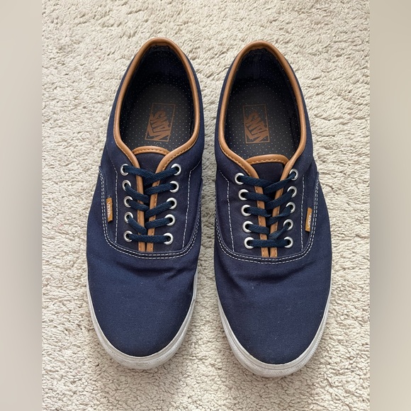 Navy Vans with Leather Accents - Picture 1 of 5